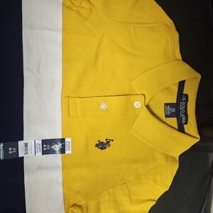 U.S. Polo Assn. Yellow, White & Navy Colorblock Polo Shirt